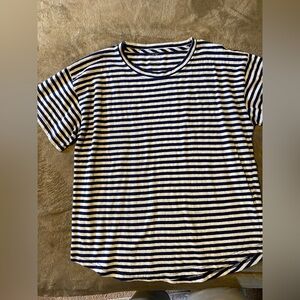 J. Crew Navy and White Striped Tee